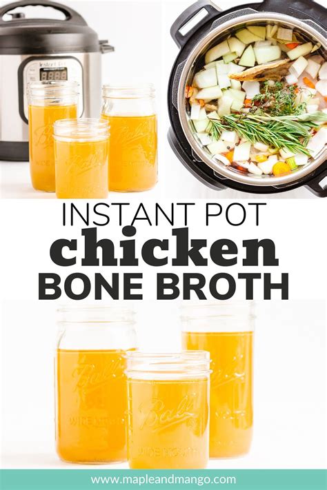 Instant pot chicken bone broth stock maple mango – Artofit