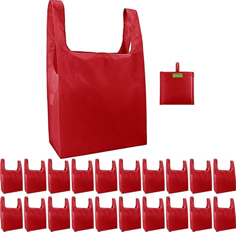 Amazon.com - BeeGreen Red Reusable Grocery Bags Wholesale Bulk 20 Pack ...