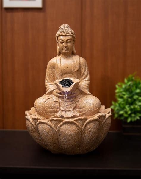 Expleasia, Exuberant & Luxury Decor Mini Lotus Buddha Water Fountain ...