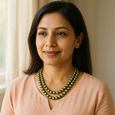 Olive Pearl Glow Necklace – Imeora