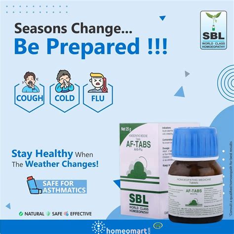 Homeopathy SBL AF Tabs: Natural Relief for Flu and Cold Symptoms ...