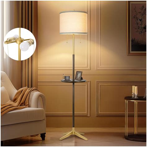 Farmhouse Country Cottage Floor Lamp with Metal Tray for Living Room,S ...