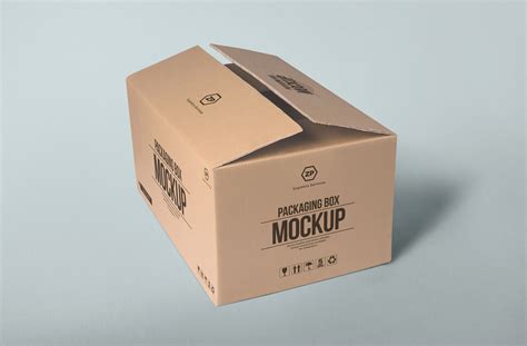 快递箱打包盒瓦楞纸箱包装效果样机贴图物流厚纸箱场景图设计素材 Y0066-变色鱼