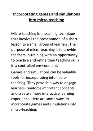 Introduction to micro teaching and lesson planning 1 - Introduction to ...