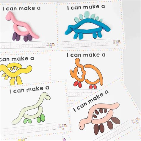 Dinosaur Activity Mats I 10 Unique Dinosaur Name Tracing Flash Cards I ...