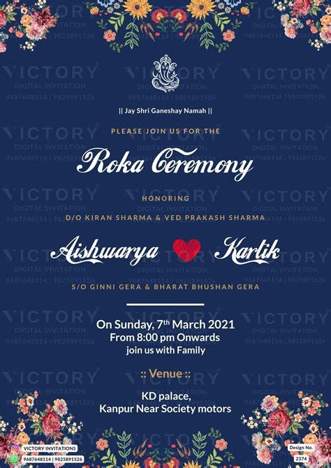 Roka ceremony invitation video for Punjabi family in english language ...