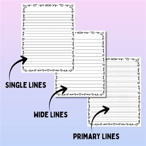 Valentine Writing Paper | Writing Template With Lines and Picture Box