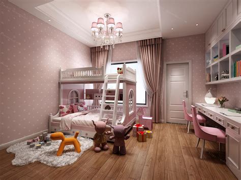 简欧儿童房模型+免费3D模型下载+免费SU模型下载+炫云云模型网站