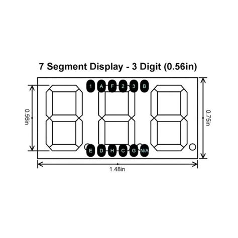 0.56 inch Red 3 Digit 7 Segment LED Display CC 12pin | Robodo