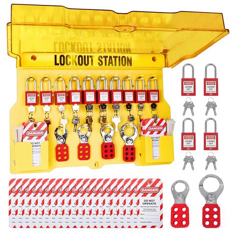 RealPlus Lockout Tagout Station with Loto Devices, 14 Keyed Different ...