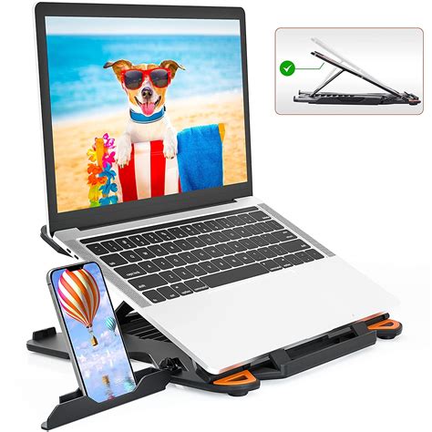 TopMate Laptop Stand for Desk Adjustable Height Angle Swivel Laptop ...