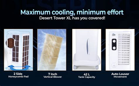HAVAI Desert Tower XL Cooler |7 Inch Vertical Blower |150 Sq Feet Area ...