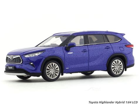 Toyota Highlander Hybrid blue 1:64 LCD diecast scale model collectible ...
