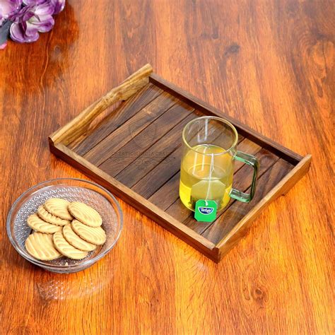 Creation India Craft Sheesham Wood Serving Trays for Dining Table Tray ...