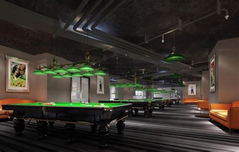 (原创）台球室 台球厅设计案例效果图-室内设计-筑龙室内设计论坛