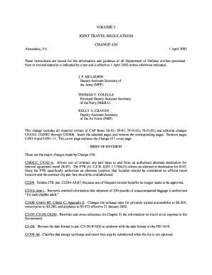 Fillable Online defensetravel dod 2002 APR 1 JTR Change 438 - Defense ...