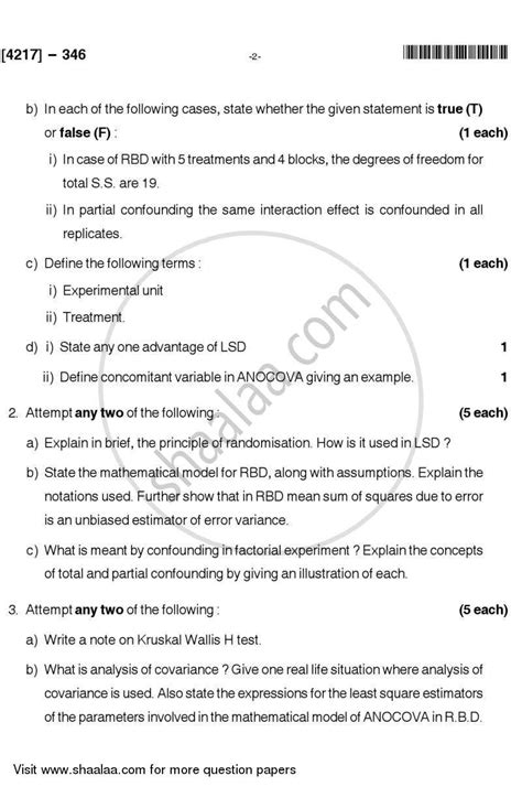 Design of Experiments 2012-2013 B.Sc Statistics Semester 5 (TYBSc ...