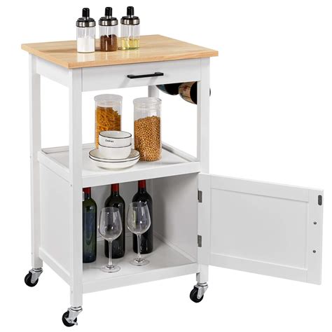 Buy TopeakmartRolling Kitchen Island Utility Cart on Wheels with Wood ...