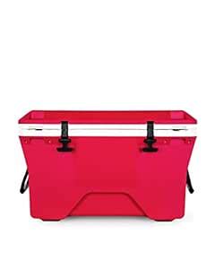Camco Currituck Raspberry and White 30 Quart Cooler - Rugged Exterior ...