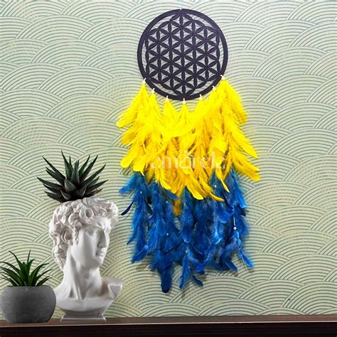 Designer Big Dream Catcher in Yellow and Blue with Customizable Options ...