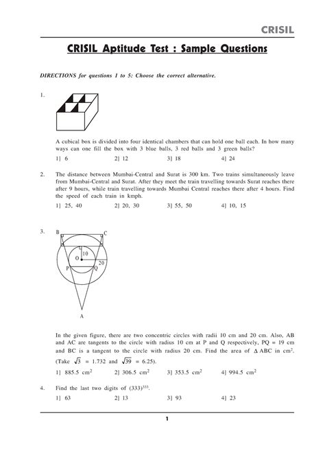 Scribd - CRISIL Aptitude Test : Sample Questions DIRECTIONS for ...