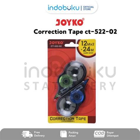 Jual Correction Tape Tipe-x Pita Koreksi Joyko 24M CT-522-02 - Kota ...