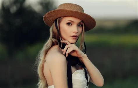 Wallpaper nature, hat, blonde, Anastasia, Alexey Sharov for mobile and ...