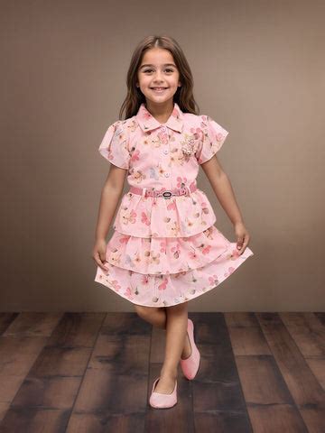 Adorable Elegance: Chiffon Printed Fit and Flare Frocks for Girls ...