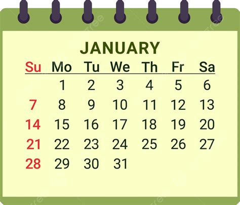 January Calendar School PNG, Vector, PSD, and Clipart With Transparent ...