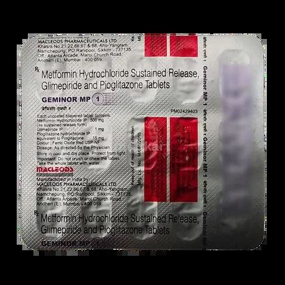 GEMINOR MP 1MG TABLET 15'S Price, Uses, Side Effects & Substitutes ...