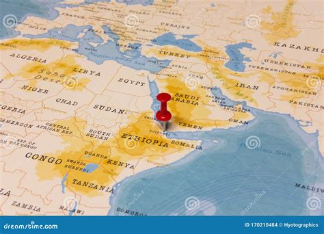 A Red Pin On Djibouti Of The World Map Stock Photography | CartoonDealer.com #170210438
