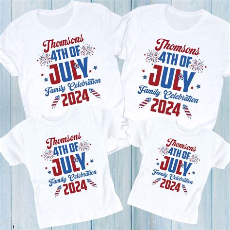 4th of July Family Celebration 2024 Shirt, All American Family Shirts ...