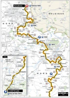 Image result for Paris-Roubaix Map