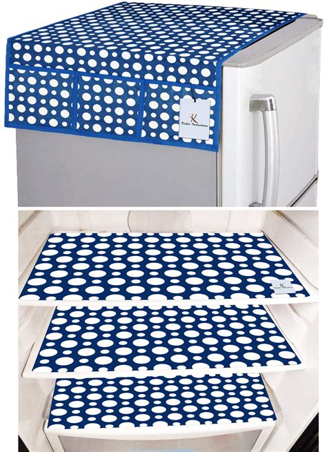 Kuber Industries Polka Dots Design 3 Pieces PVC Fridge Mats and 1 Piece ...