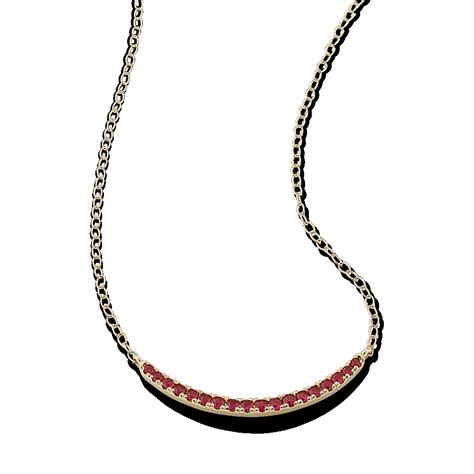 Curved Ruby Bar Necklace | Shane Co.