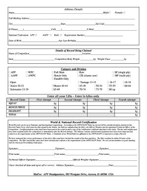 WPC Record Application - World Powerlifting Congress - Fill and Sign ...