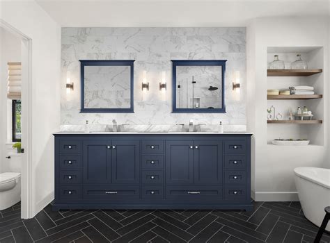 Dark Gray Blue Bathroom