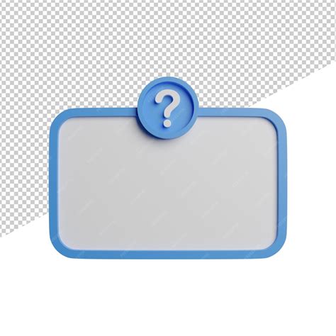 Question bar front view 3d illustration rendering icon transparent ...