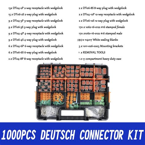 1000PCS GENUINE DEUTSCH CONNECTOR KIT STAMPED CONTACTS for 14,16,18,20 ...