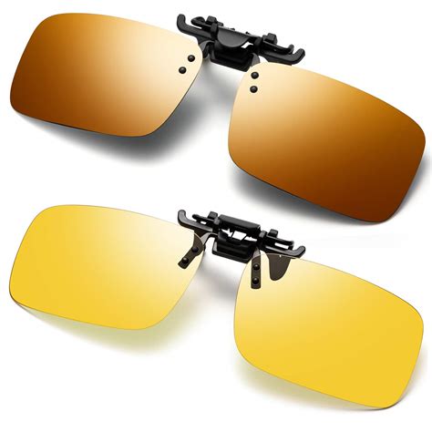 Buy Polarized Flip Up Clip-on Sunglasses Anti-Glare UV 400 Lens Fishing ...