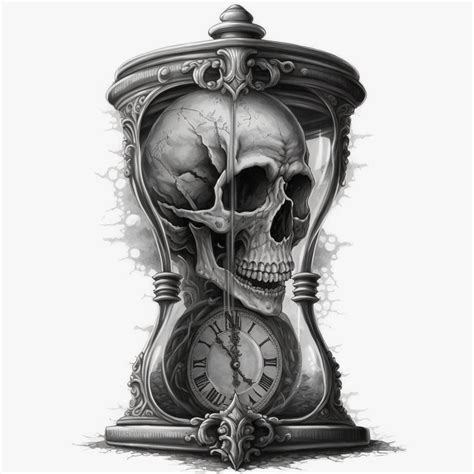 Hourglass Skulls Drawing