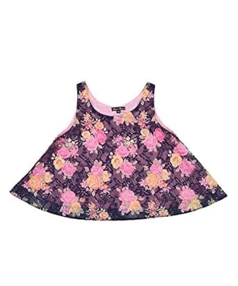 Buy silverthread Girls Flared Net Top_Blue and Pink at Amazon.in