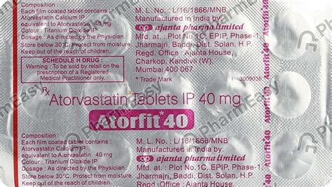 Atorfit 40 MG Tablet (15): Uses, Side Effects, Price & Dosage | PharmEasy