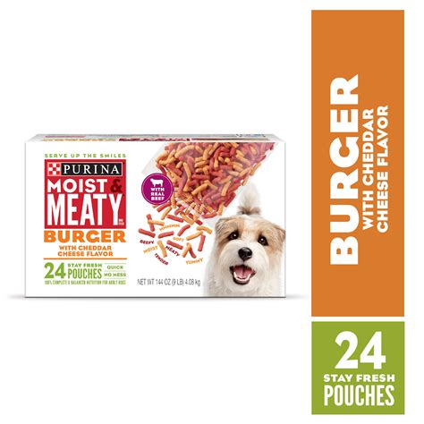 Purina Moist & Meaty Dry Dog Food, Burger with Cheddar Cheese Flavor ...
