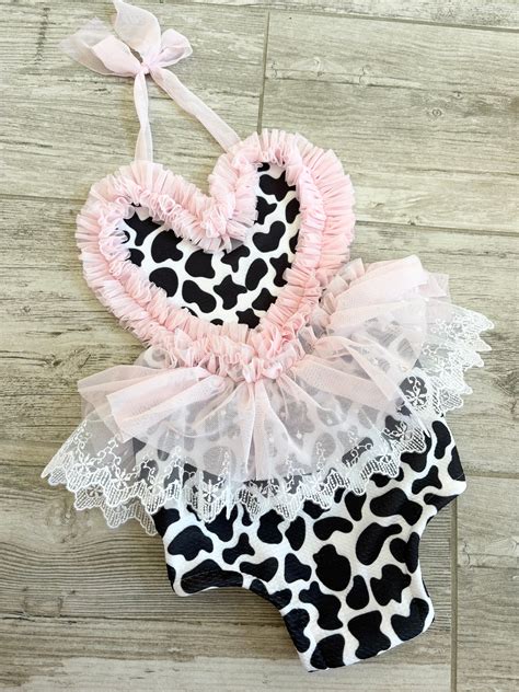 Cow Print Baby Romper Cow Print Dress Birthday Dress Cow Pink Print ...
