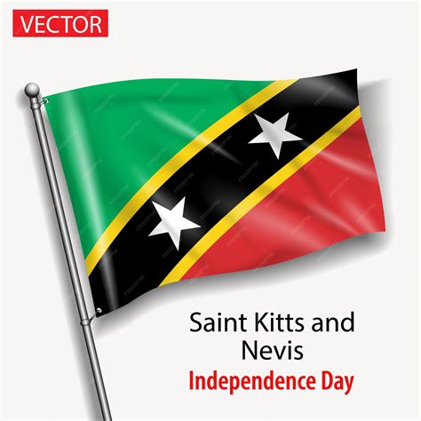 Premium Vector | Saint kitts and nevis flag national independence day ...