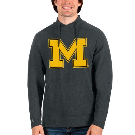Men's Antigua Heathered Charcoal Michigan Wolverines Team Logo Reward ...
