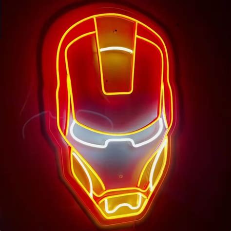 Iron Man Neon Sign - Light Up Your Marvel Corner with Super Elegance ...