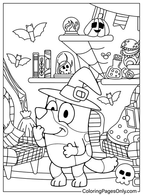 Bluey Halloween Coloring Pages Free Printable - Printable Sight Words List