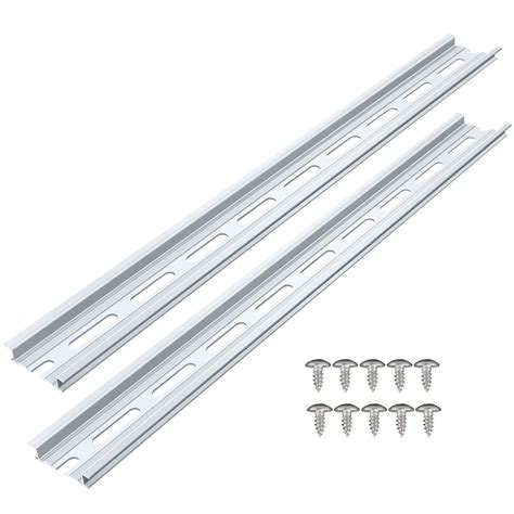 2 Piece VAMRONE Aluminum DIN Rails, 12 Inch Long, 35mm Wide, 7.5mm High ...